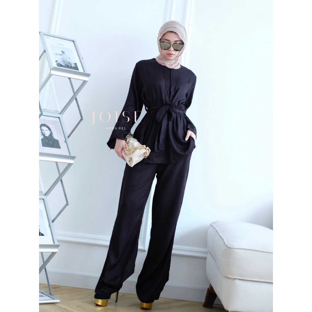 JOISE - Alina One Set Setelan dan Tali Pinggang / One Set Korean Style / Setelan Wanita / Setelan At
