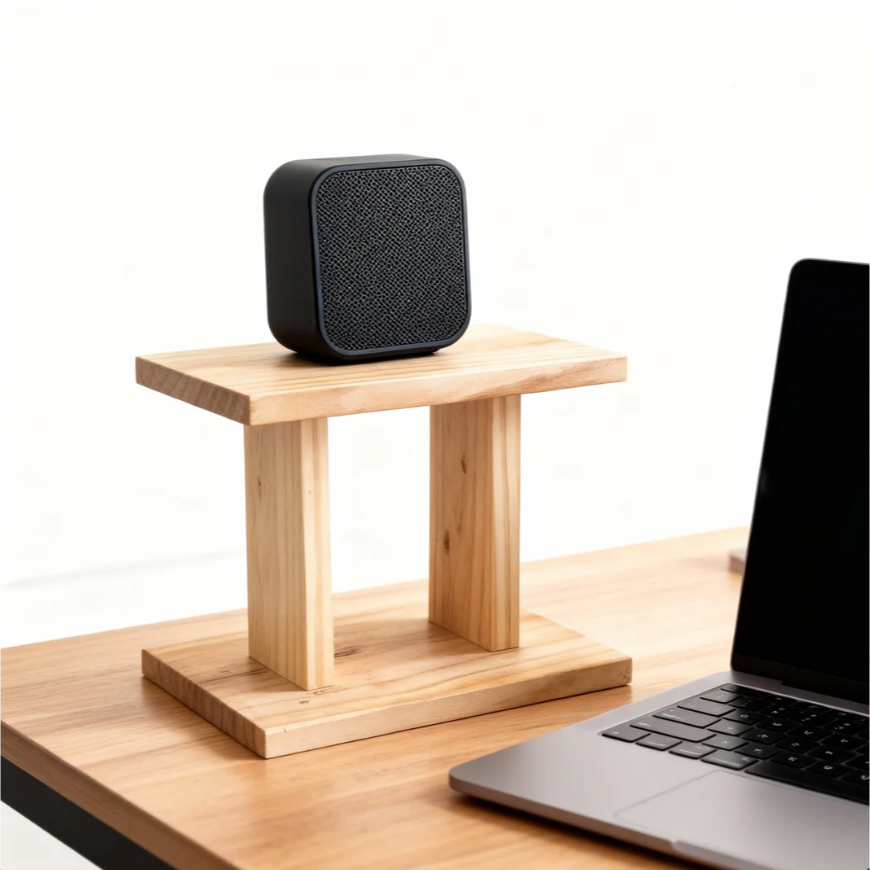 Stand Kayu Dudukan Tempat Speaker Spiker Aktif Audio Komputer Rak Kayu Serbaguna