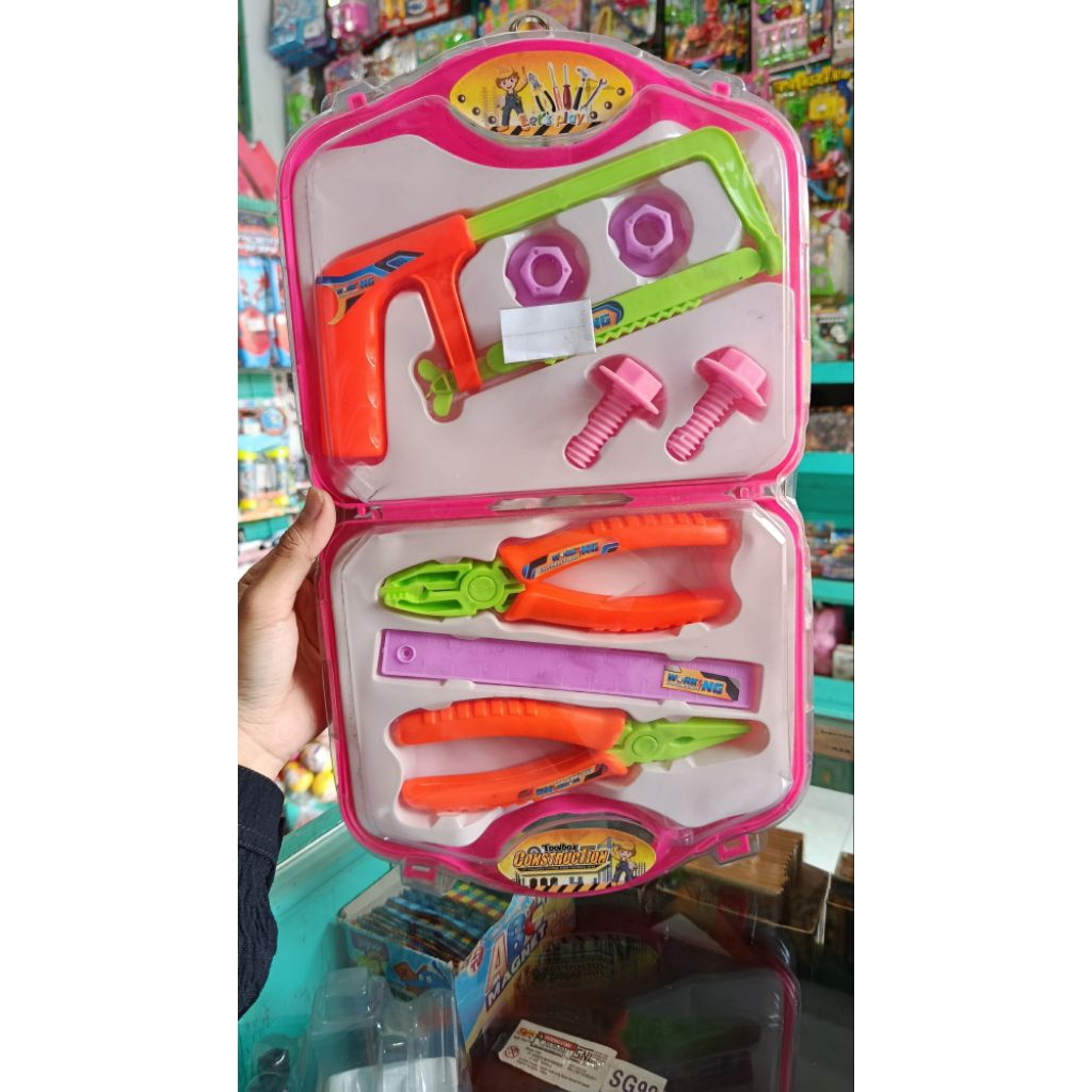 Mainan anak perkakas tukang tool box construction