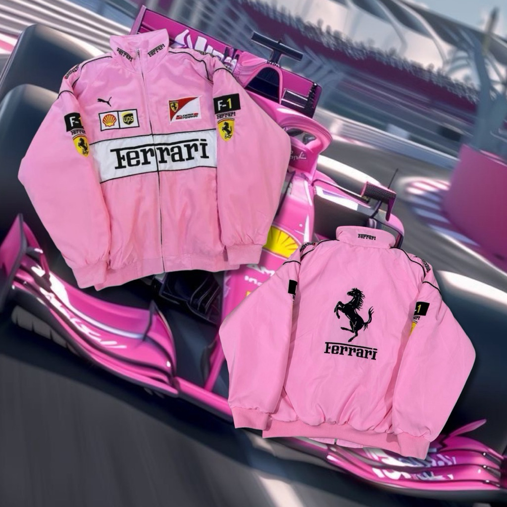 IAMYOURQL - F1 Pink Race Jacket Leather