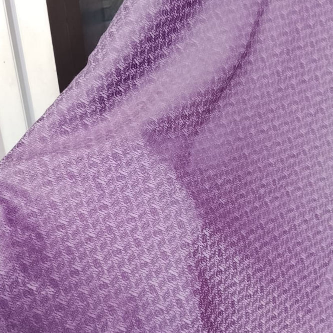 Kain Jaguar (Jacquard) Polos Potongan warna Ungu, Coklat, dan Pink