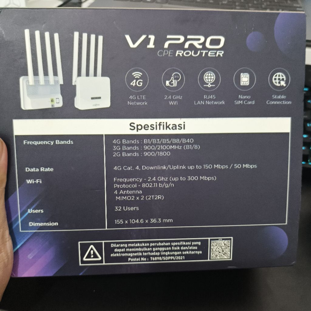 Modem 4G LTE Advan V1 Pro Cpe Router Second