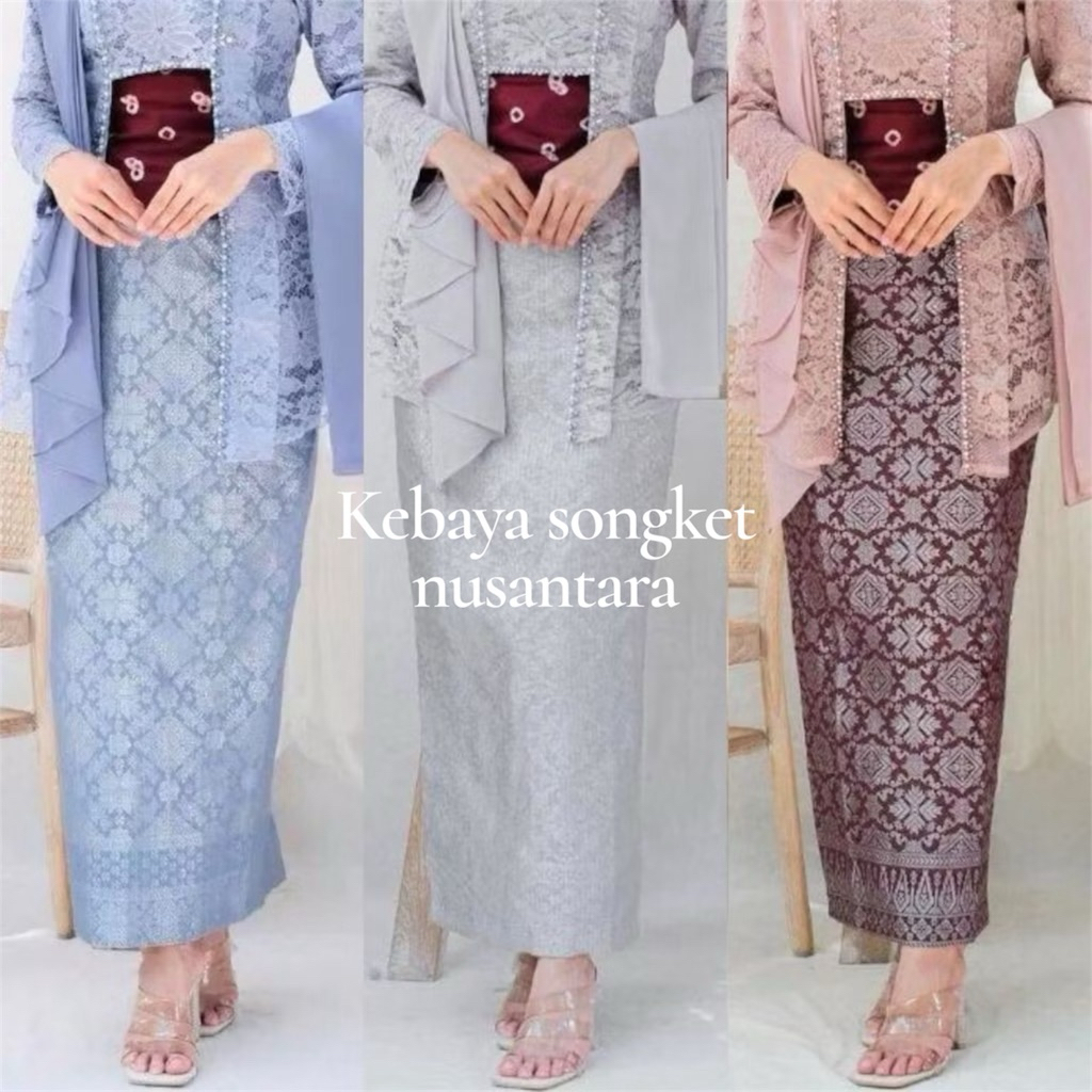 Rok Songket Span Belah Depan//Rok Songket Kebaya Pesta//Rok Songket Kebaya Lamaran//Rok Songket Keba