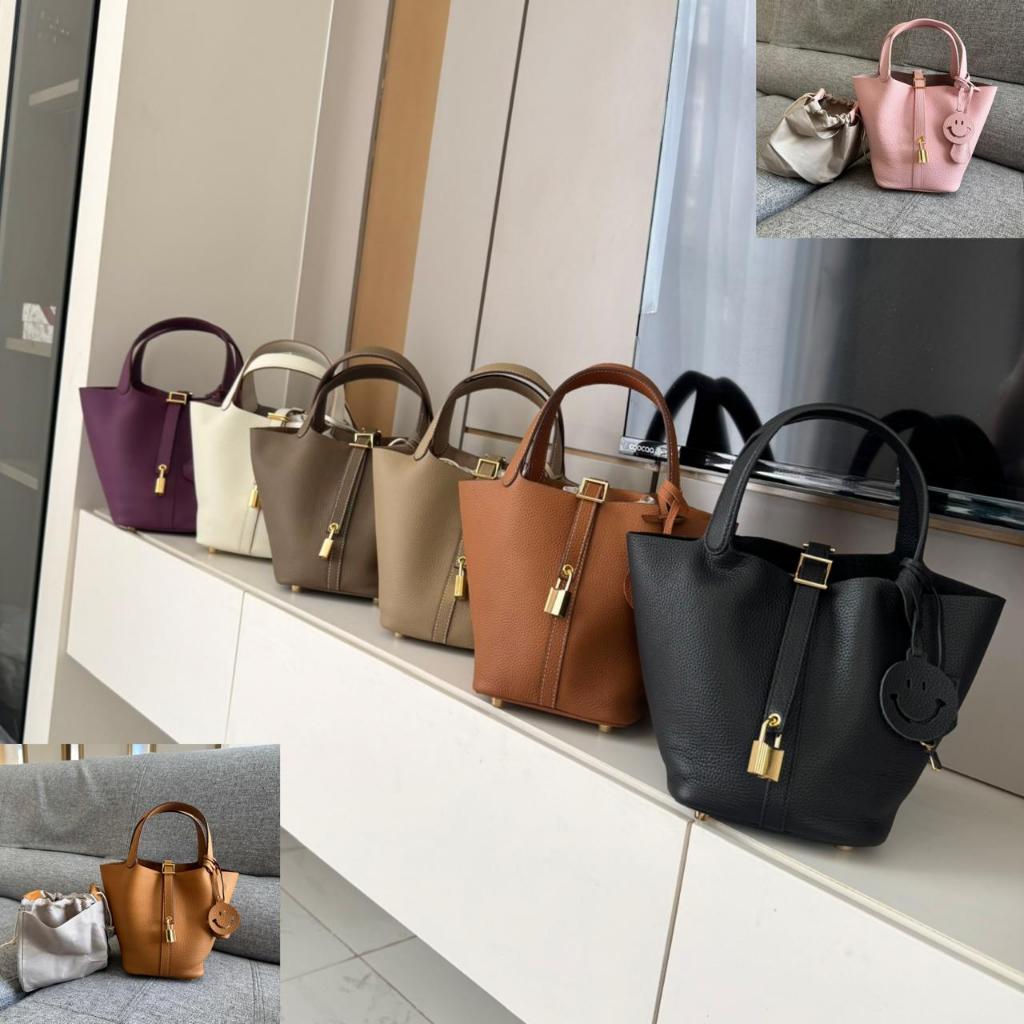 NO BRAND - TAS WANITA PICO PICOTIN TOTE + POUCH FASHION KULAS KULIT ASLI FULL SET FASHION