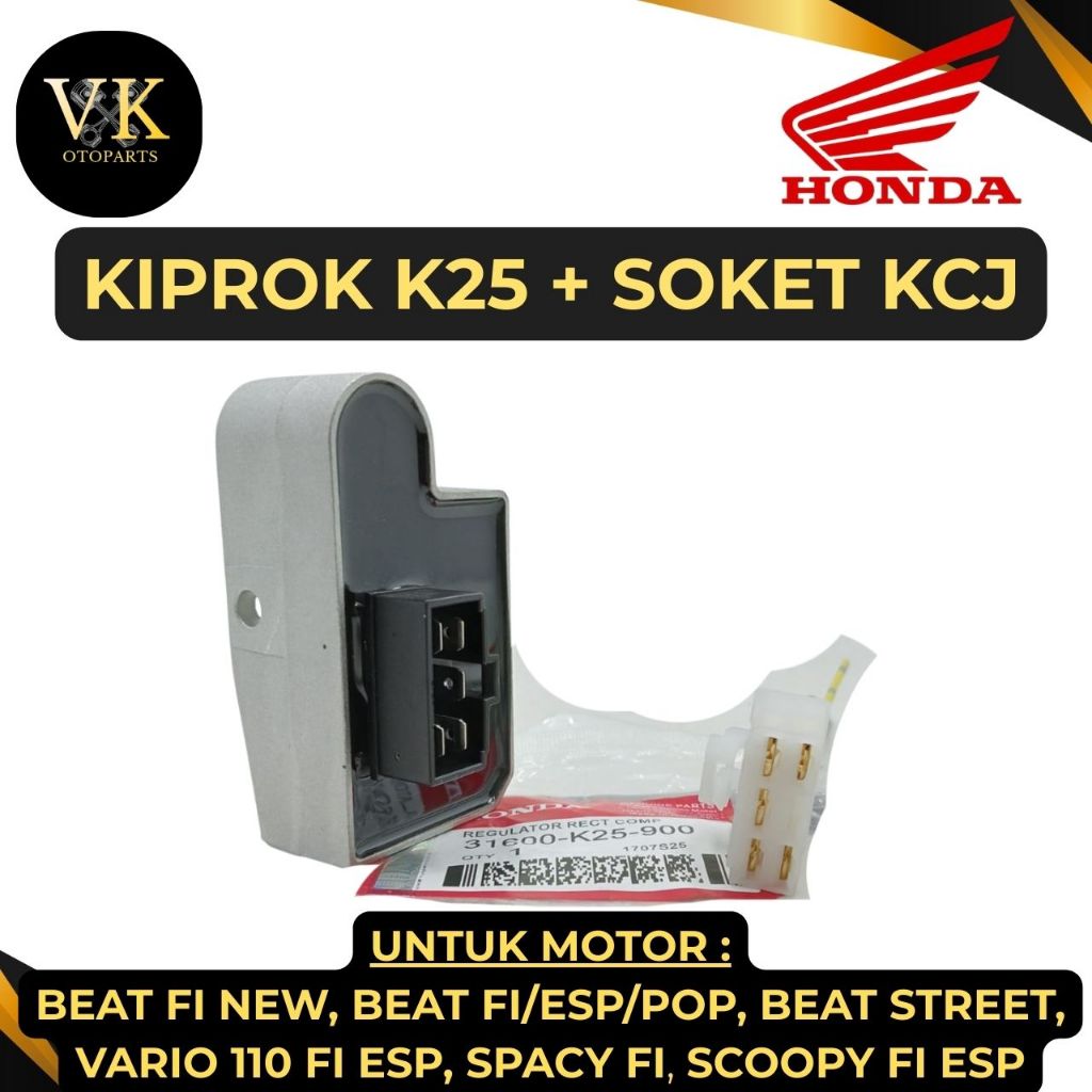 KIPROK K25 + SOKET KCJ HONDA BEAT FI/SCOPPY FI/SPACY FI/REVO FIT FI/REVO X FI/REVO FU ORIGINAL 100%.