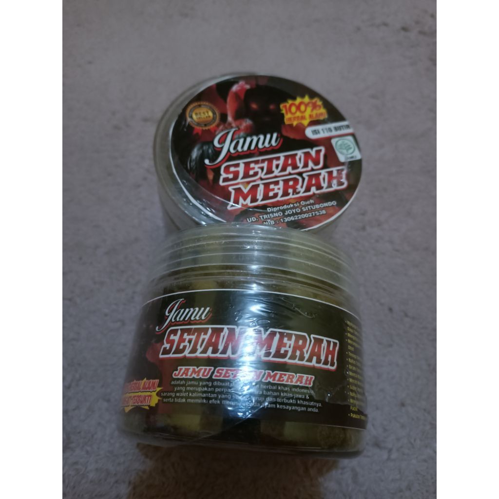 JAMU SETAN MERAH Toples 110 butir jamu vitamin suplemen ayam laga jago aduan petarung jantan banyak 