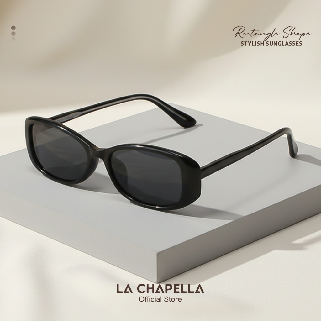 La Chapella Kacamata Hitam Fashion Style Sunglasses Polarized UV400 Frame Kotak TR90 Acetate Unisex 