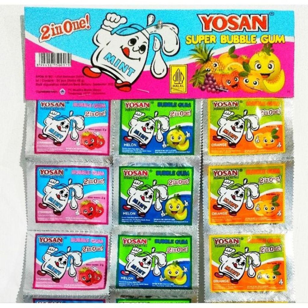YOSAN PERMEN KARET RENCENG ISI24PCS