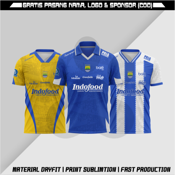 Jersey Persib Bandung BSL 2025 - 2026 Gratis Pasang Nama Dan No Fullprinting Bisa Custom