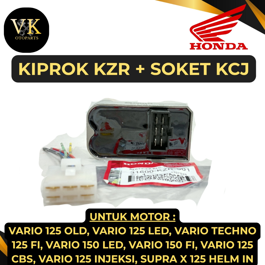 KIPROK KZR + SOKET KCJ HONDA VARIO 125/150 OLD TECHNO 125 FI VARIO 125 INEKSI KUALITAS ASLI 100% ORI