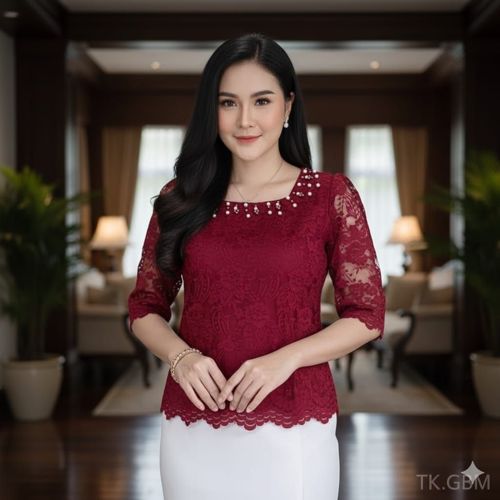 Brokat EVE atasan wanita bahan brokat premium kombinasi payet ukuran xl,xxl,xxxl untuk acara pesta