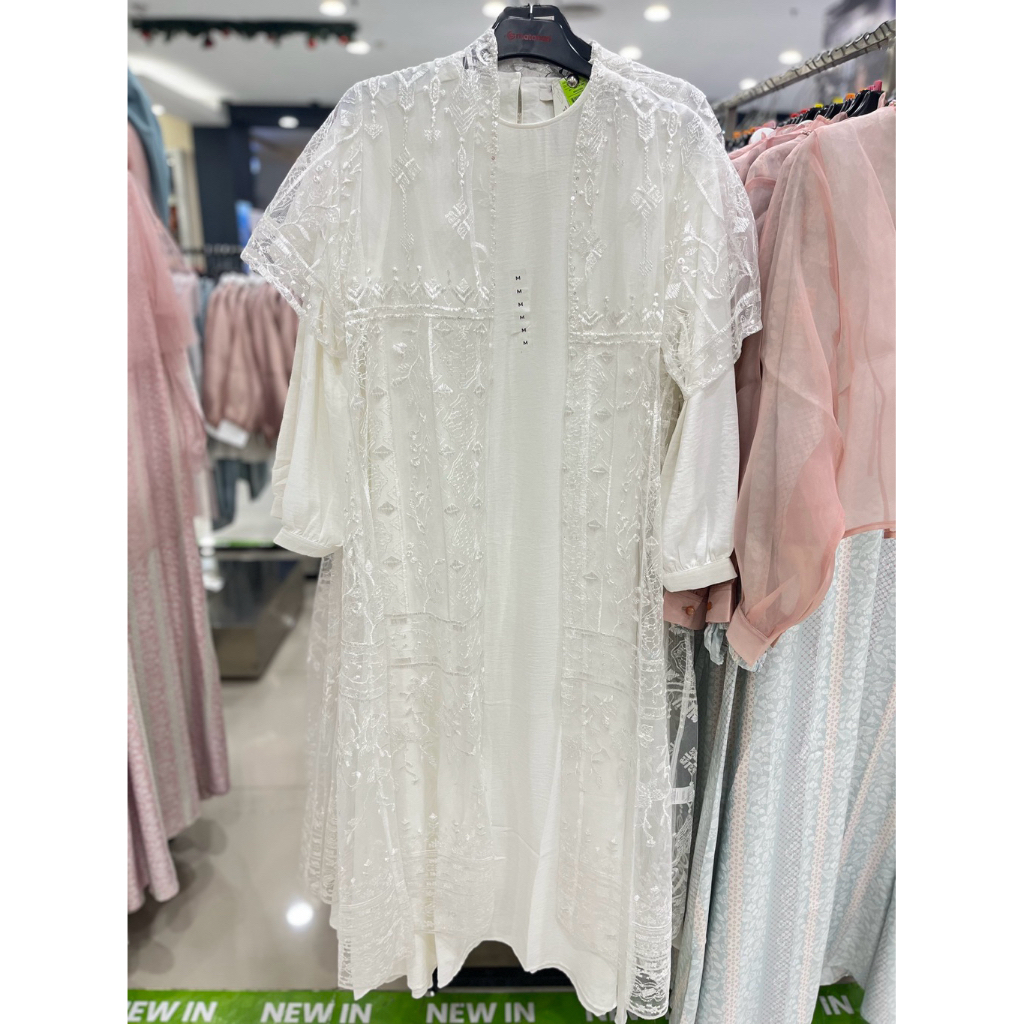 Gamis Wanita Annisa Brokat Premium Elegan Lengan Pendek | Dress Muslimah Mewah S–XXL
