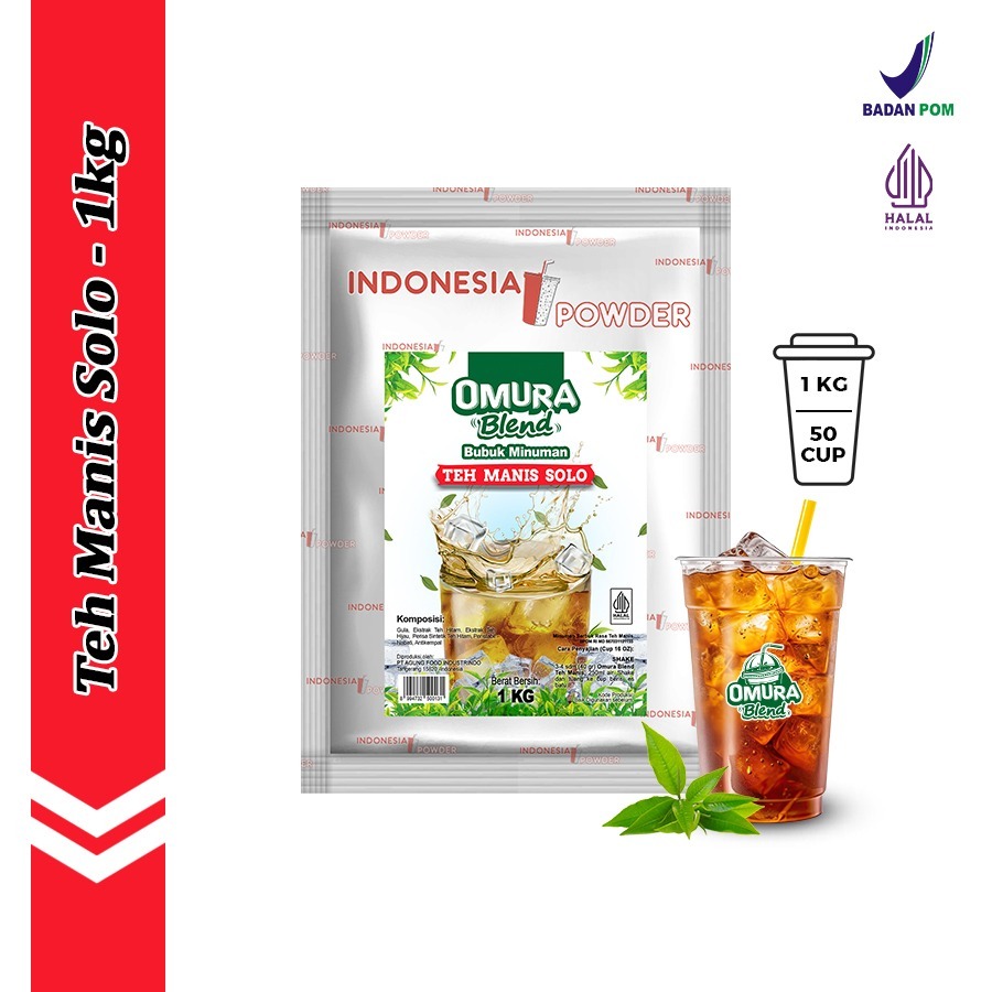 Bubuk Minuman Rasa Teh Solo / Teh Manis 1 KG Dengan Gula Halal & BPOM Powder Untuk Usaha