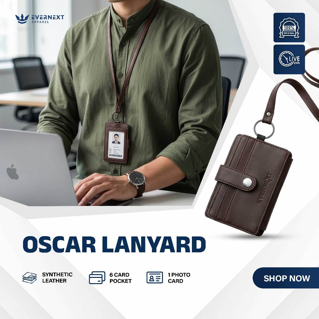 Evernext Apparel - Lanyard Kartu ID Card Holder Name Tag Kantor Tas Kalung Dompet Kartu Gantung Osca
