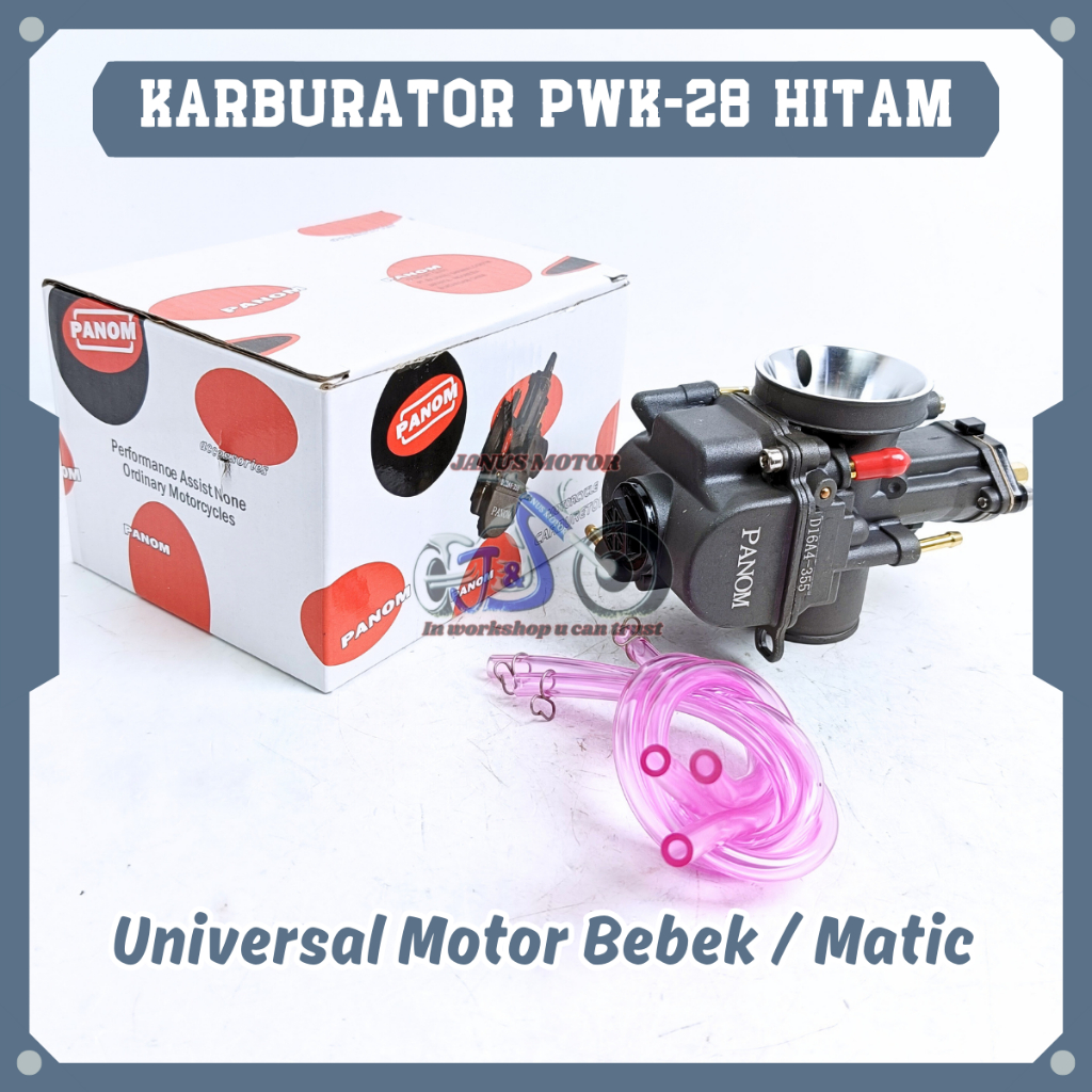 Karburator Panom PWK-28 Hitam Carburator Karbu Universal Motor Bebek Dan Matic Carbu Kualitas Origin