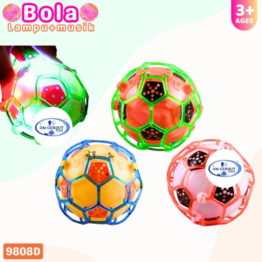 GT Mainan Bola Musik dan Lampu warna-warni