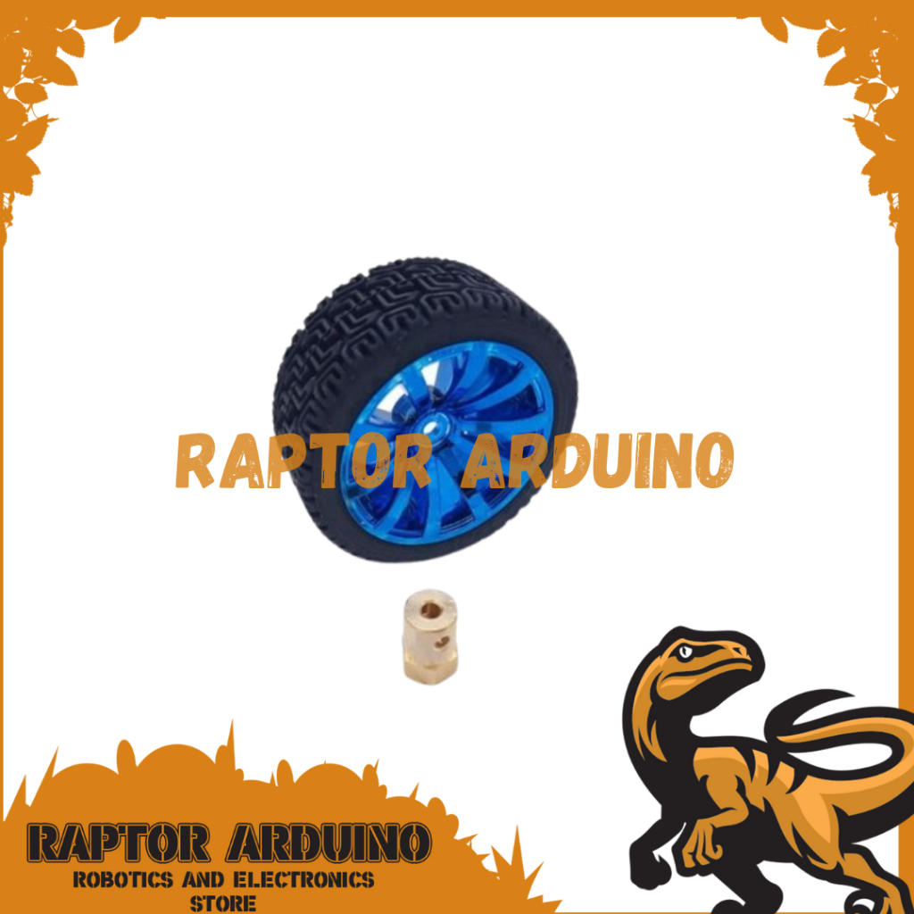 WheeL Tire 65mm Roda Racing 25GA370 motor robot + Coupling shaft D 4mm