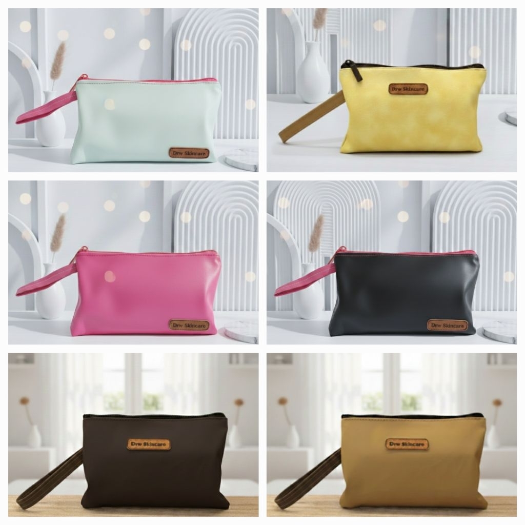 Pouch Kosmetik DRW Skincare | Tas Makeup Multifungsi | Travel Size Pouch Elegan & Premium