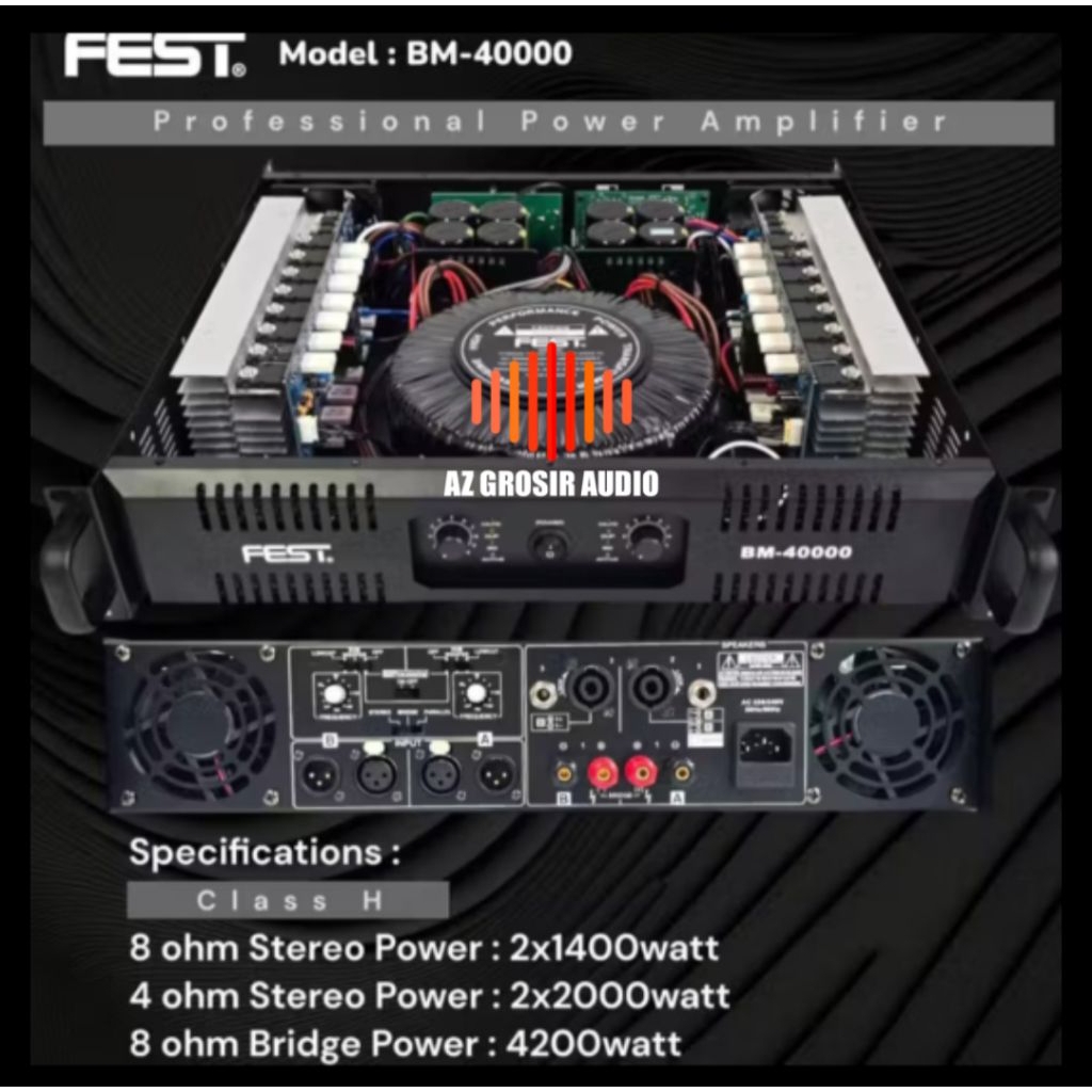 Power Amplifier Fest BM40000 power fest BM 40000 class h power 2 chanel