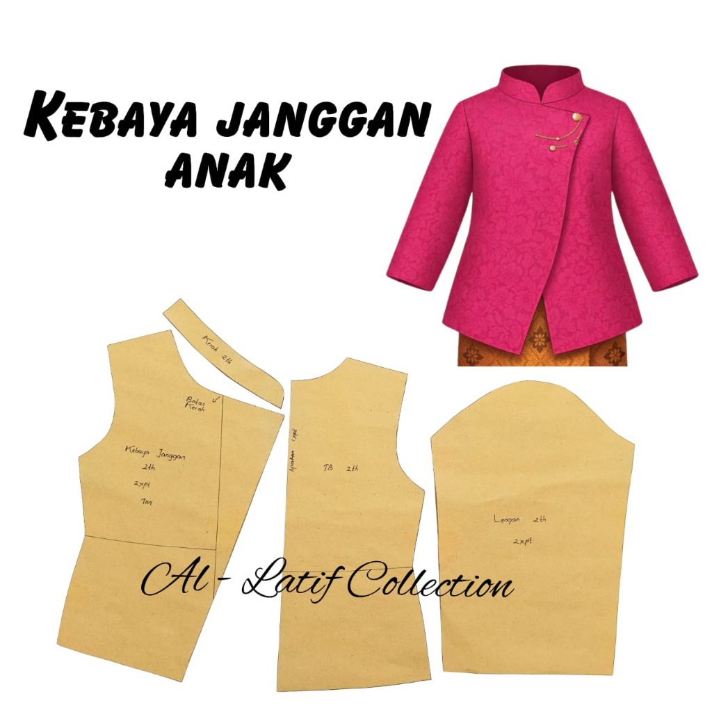 Pola Instan / Pola Jiplak KEBAYA JANGGAN ANAK