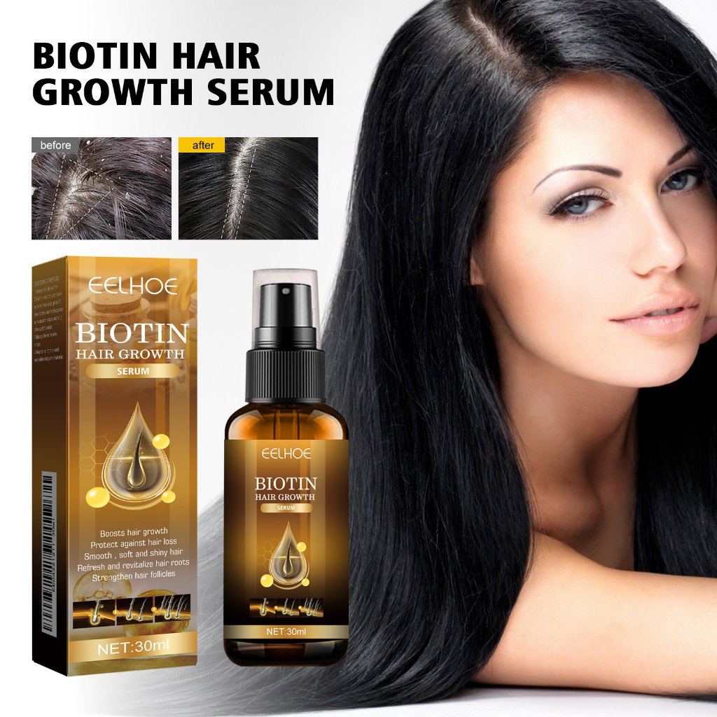EELHOE Biotin Hair Growth Spray 30ml Perbaikan Rambut Untuk Pria Wanita Untuk Rambut Perbaikan Kulit