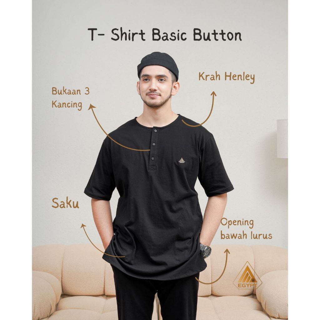 Egypt Muslim - Kaos Polos Kurta Jumbo Big Size Pendek Katun Nyaman Jahitan Rapi