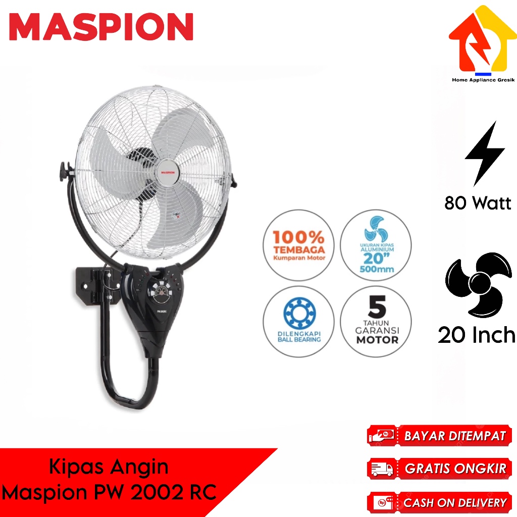 Kipas Angin Power Fan Maspion PW 2002 RC / Power Fan Maspion PW2002RC (20 Inch)
