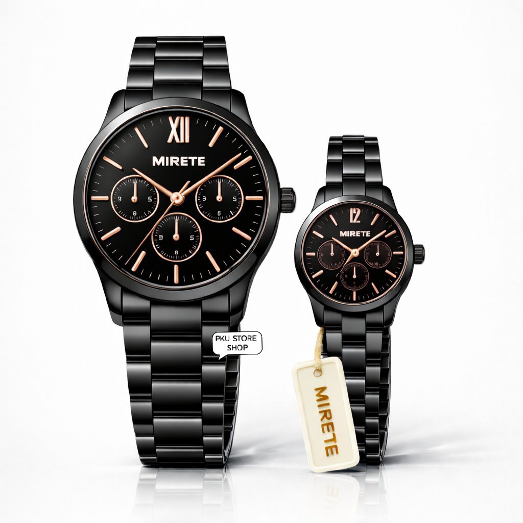 MIRETE Jam Tangan Couple Pria Wanita Anti Air Stainless Steel