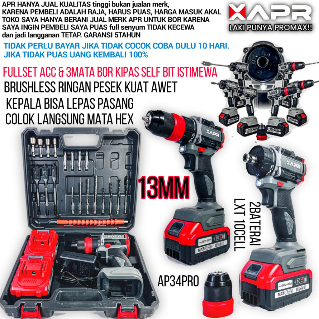 APR Raja bor brushless APR AP34PRO basic mesin ap13pro bisa untuk impact driver sekrup lepas kepala