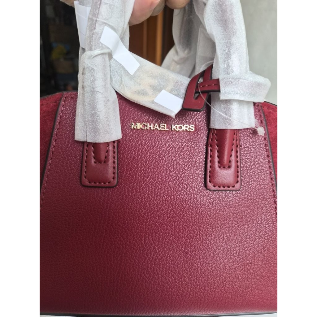 MK avril satchel XS cherry