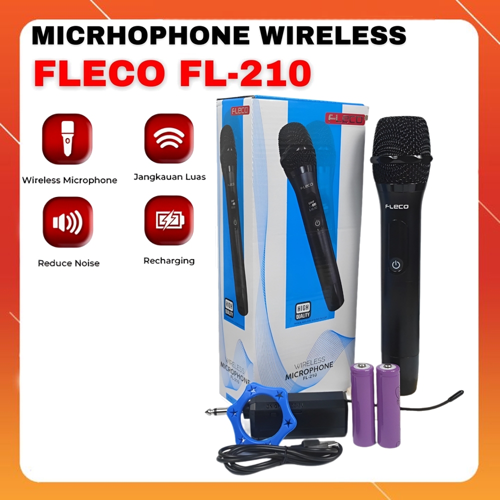 Mic Mikrophone Single Wireless Fleco FL-210 adalah pilihan tepat untuk kebutuhan karaoke DLL