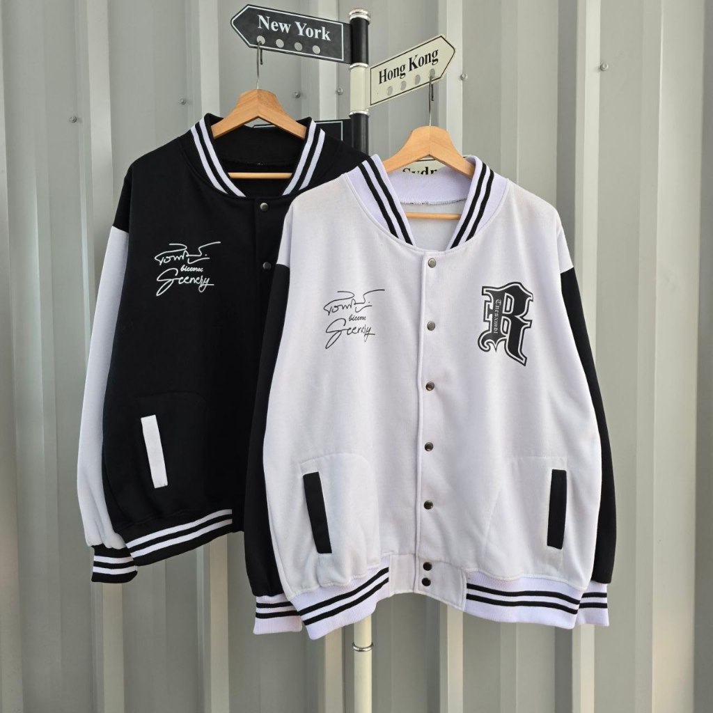 Jaket Couple Pasangan Sweater Varisity Baseball RTNEST - Jaket Pasangan Keren Pria Wanita