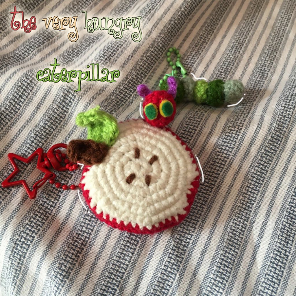 The Very Hungry Caterpillar Crochet Keychain