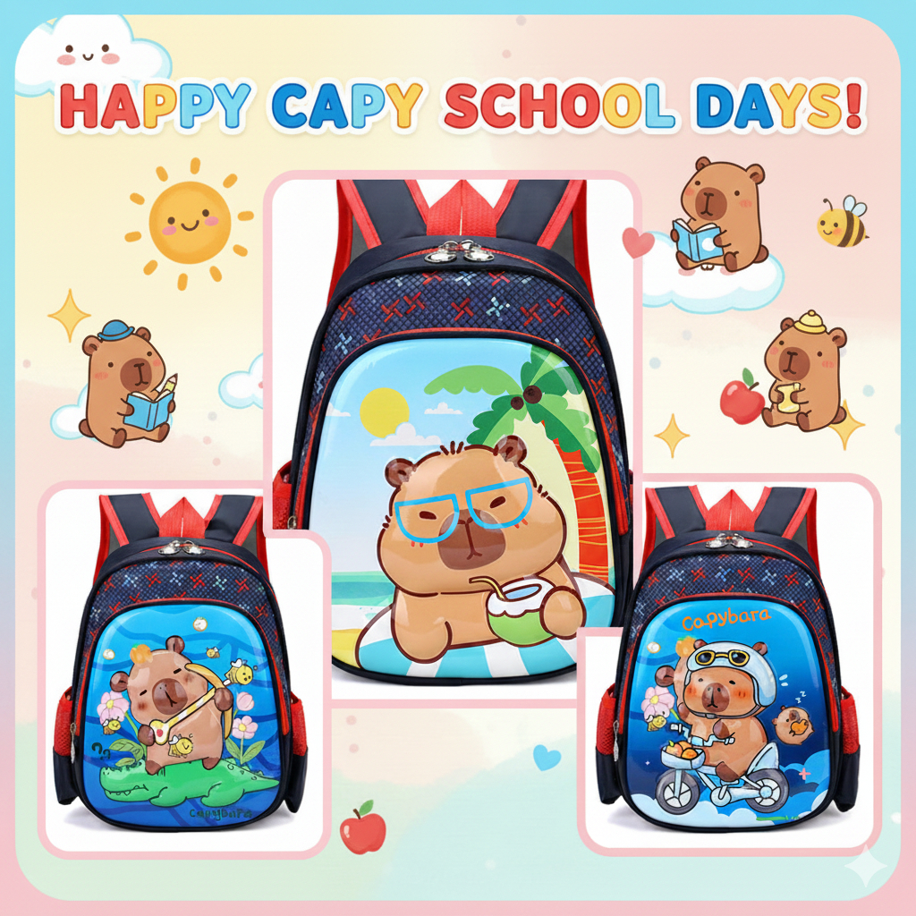 Polo England - Tas Ransel Capybara Tas Anak 12inci Untuk Paud/TK R009-3