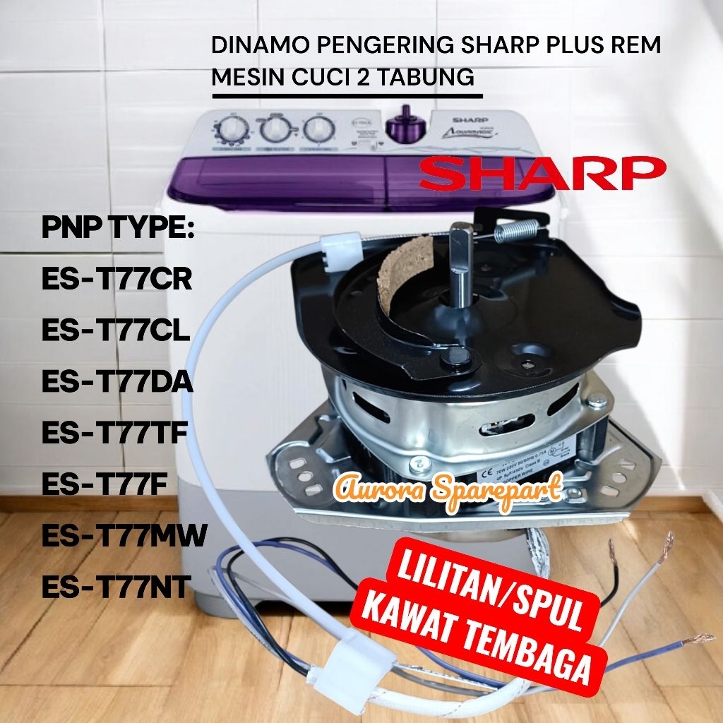 Dinamo spin Sharp plus rem Lilitan/spul kawat tembaga ES-T77CR ES-T77CL ES-T77DA ES-T77TF ES-T77F ES