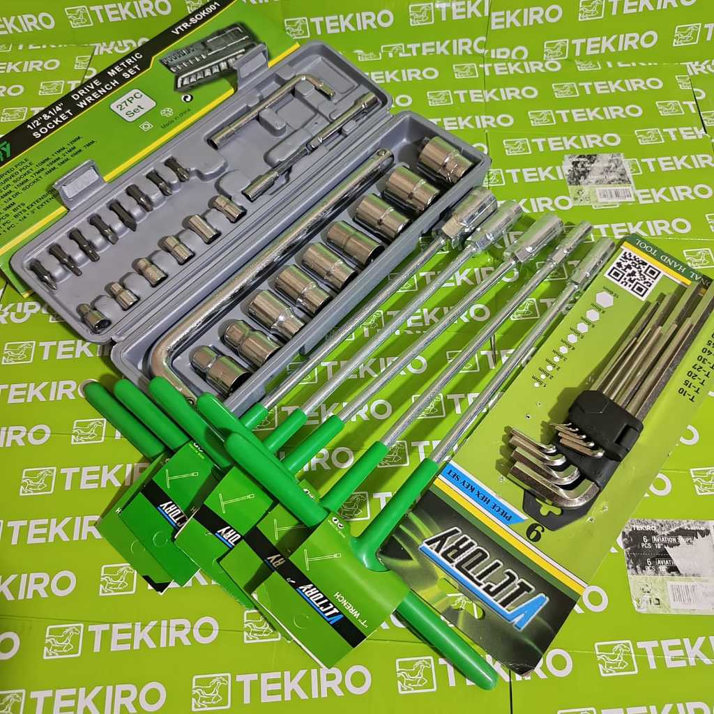 PROMO PAKET KUNCI 1 SET LENGKAP KENMASTER / Kunci Shock Seck Set 27 Pcs + Kunci T Set 5 Pcs 8-10-12-