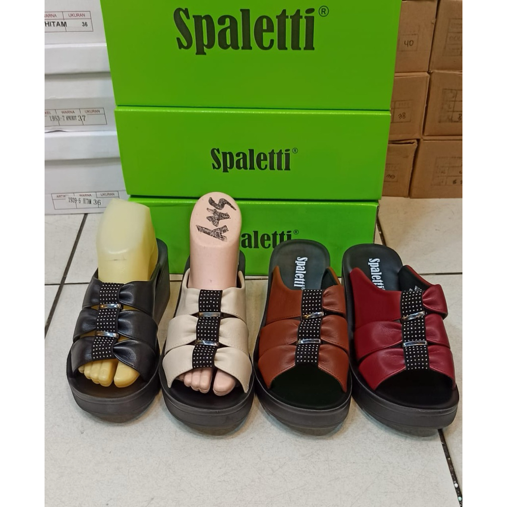 SANDAL WEDGES WANITA SPALETTI IMPORT TERBARU