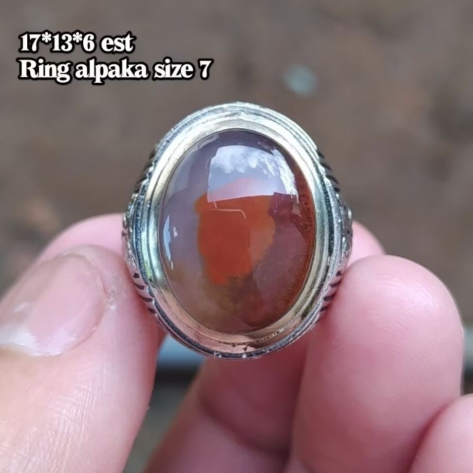 (BISA COD) Cincin Batu Akik Pancawarna Garut Unik Antik