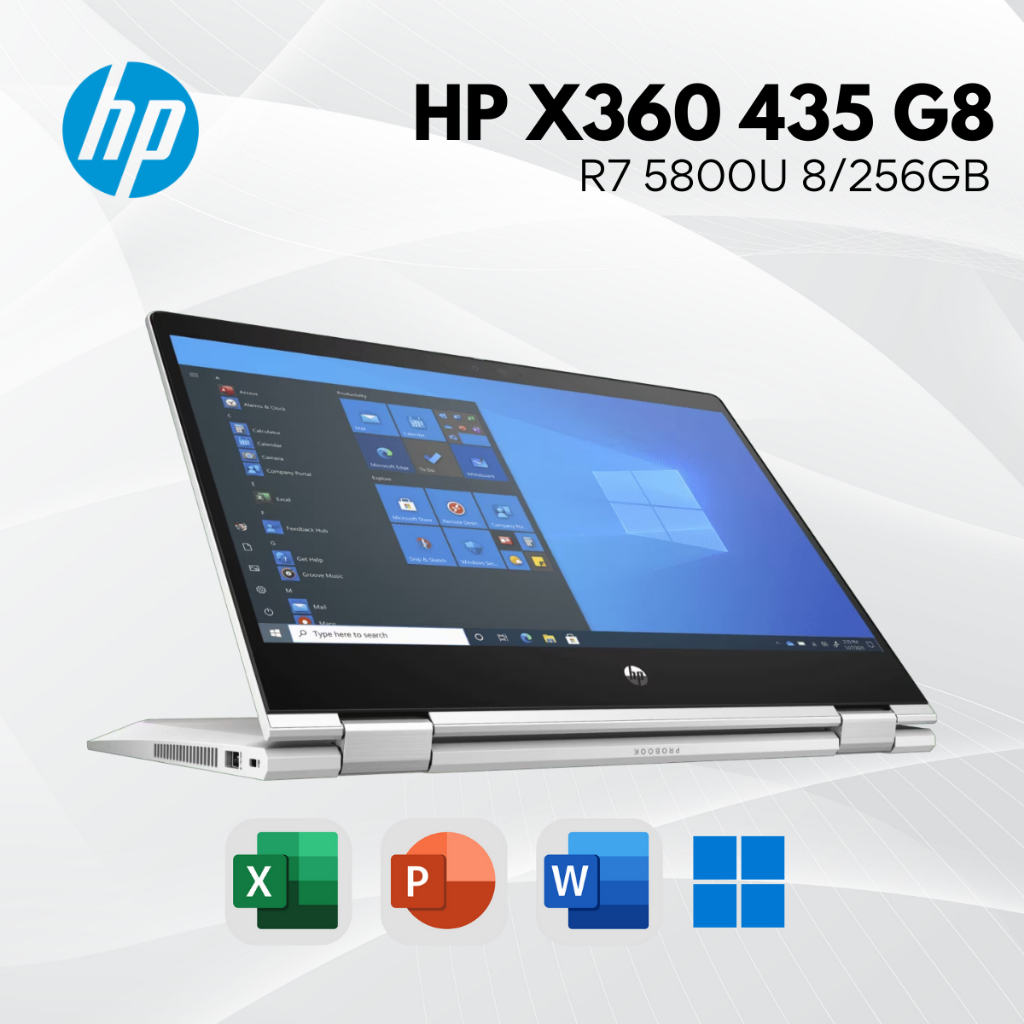 HP EliteBook x360 435 G8 | Ryzen 7 5850U | RAM 16GB | SSD 256GB | Touchscreen | Laptop Bisnis Premiu