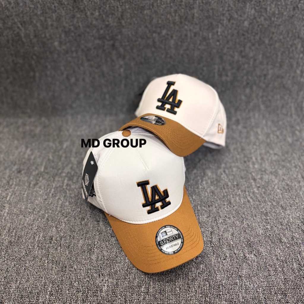 Topi Baseball AL Putih Coklat | Import 8Forty Adjustable | Topi Casual Pria Wanita