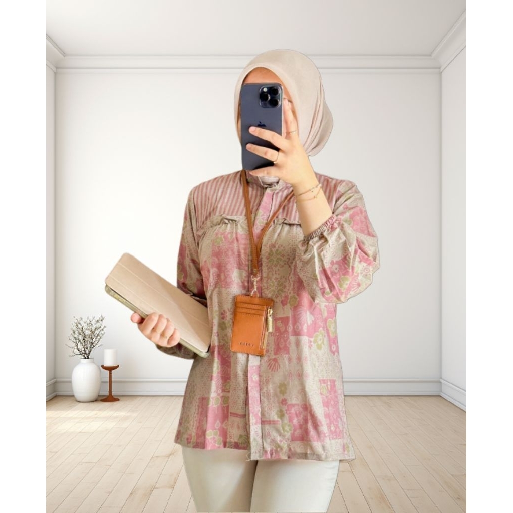 Blus Batik Wanita Kekinian | Batik Kerja Casual Hijab Friendly