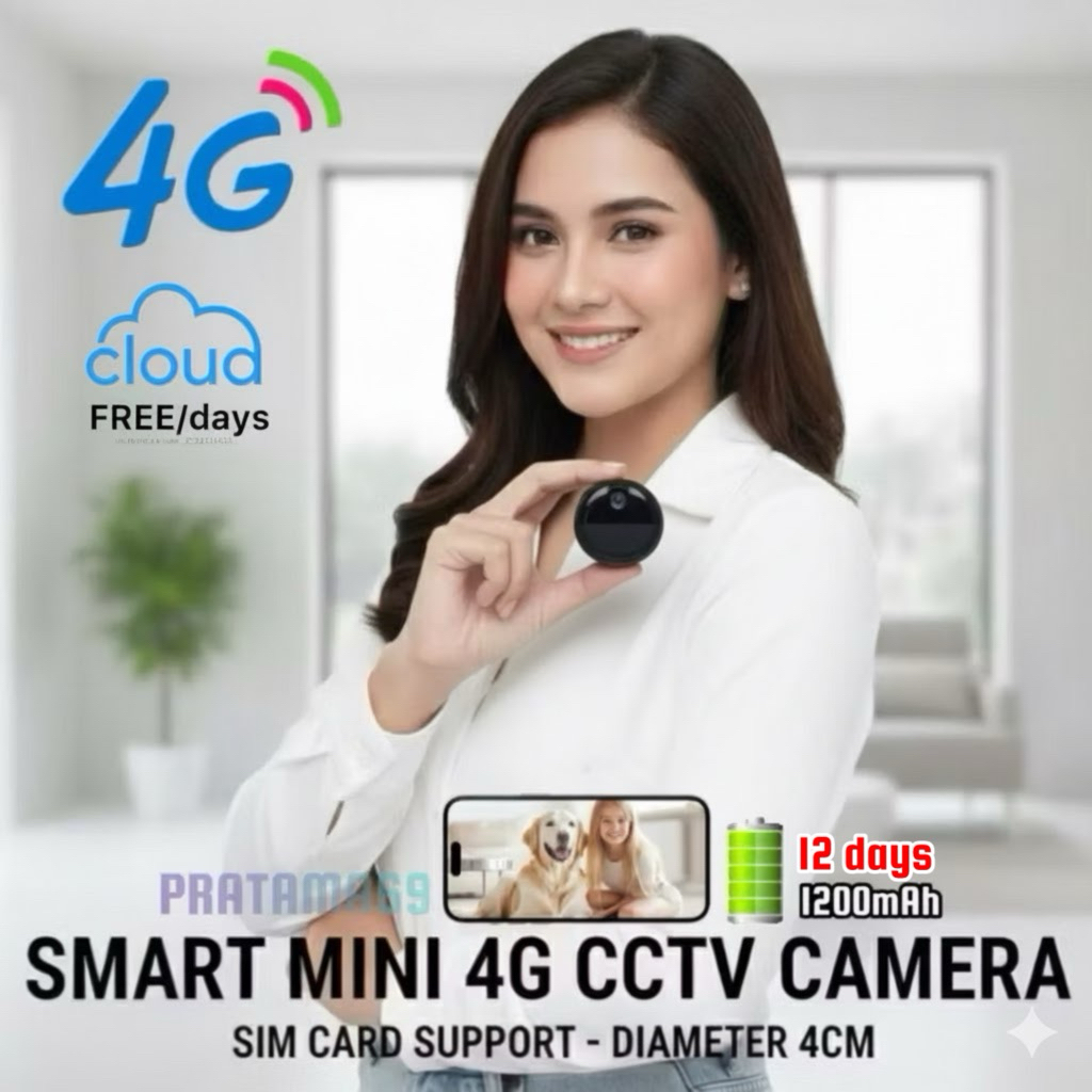 Camera Mini CCTV 4G Simcard Cloud - Kamera Pengintai Tanpa Wifi Pantau Jarak Jauh