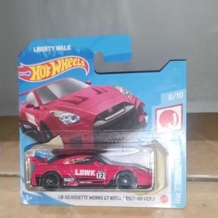 Hotwheels Nissan R35 GT-R LBWK merah Red Short Card Rare
