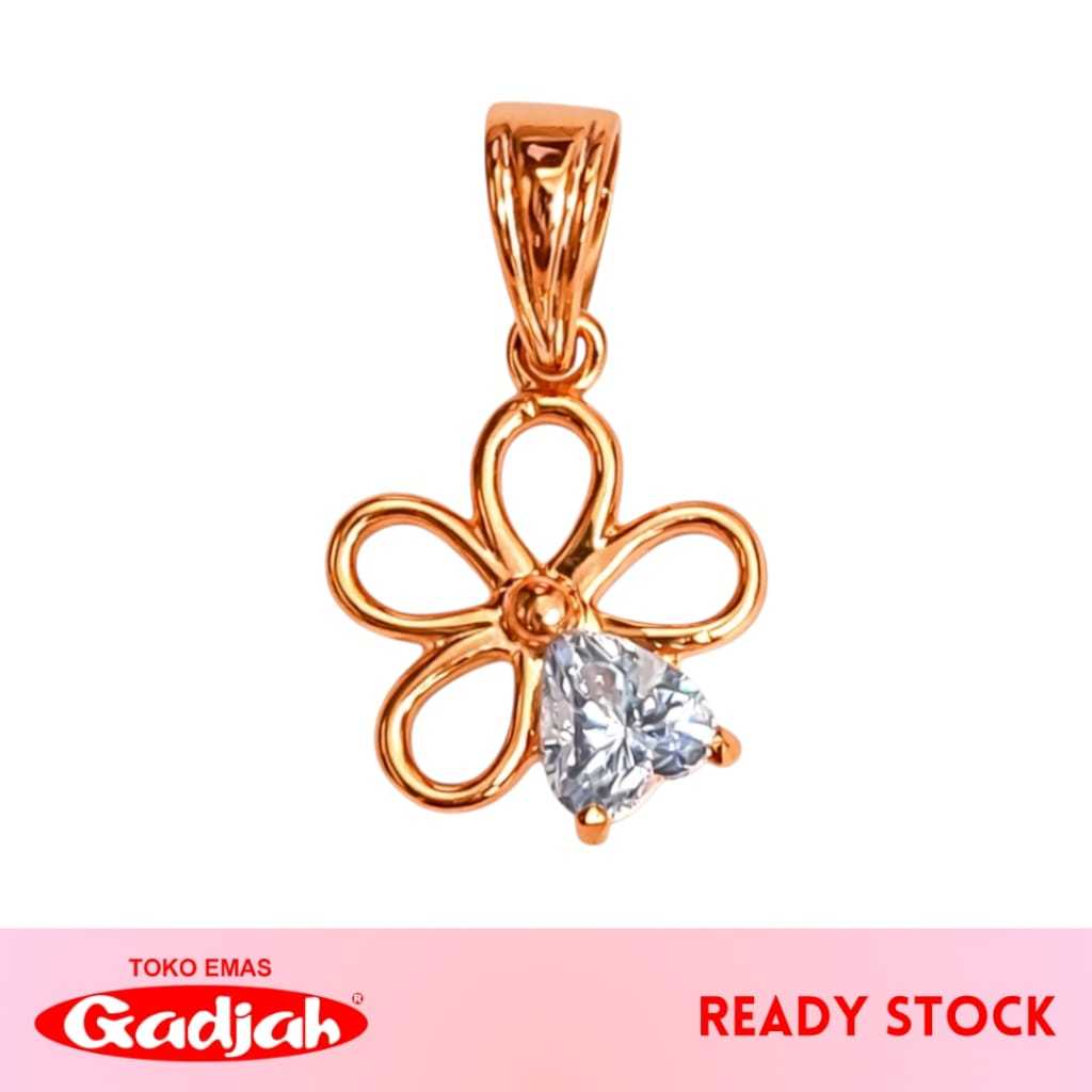 Liontin Emas Kerangka Bunga Solitaire Love-Toko Emas Gadjah