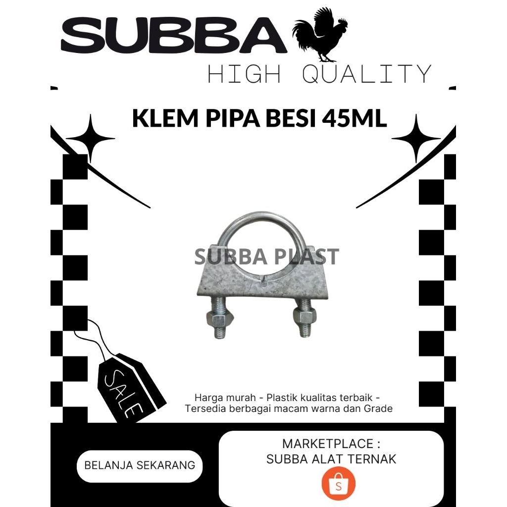 KLEM PIPA BESI 45ML / KLEM PENJEPIT / KLEM BAUT BESI / KLEM PIPA BESI MURAH