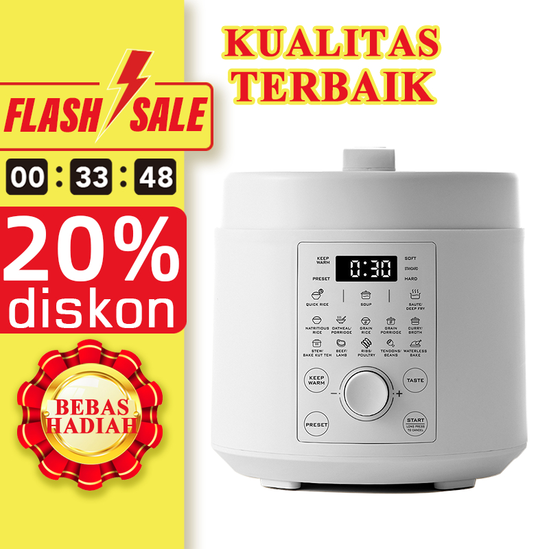 LAHOME Panci Presto Listrik Multifungsi 2.5L/5L Smart ELectric Pressure Cooker Easy Clean Energy Sav