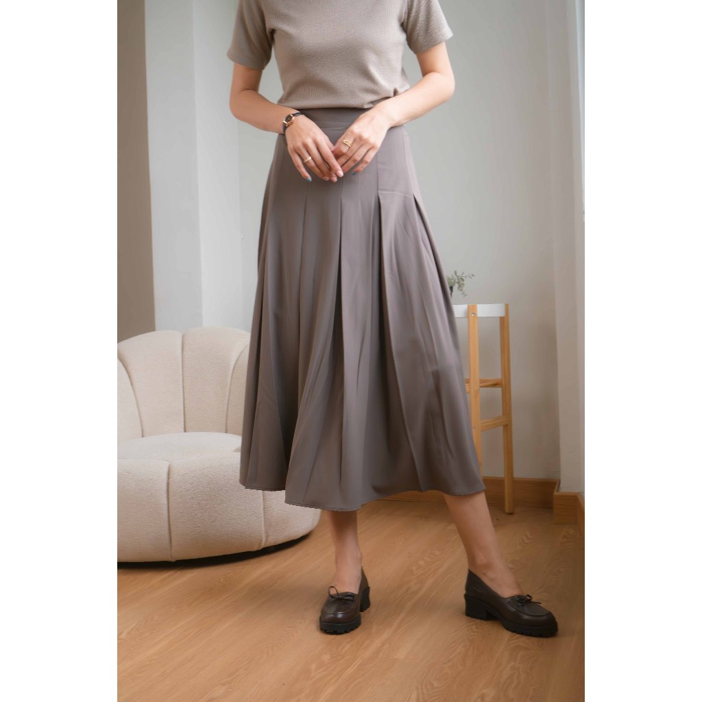 Kaneno - Executive Pleated Skirt | Rok Pleats Wanita | Rok Panjang Wanita