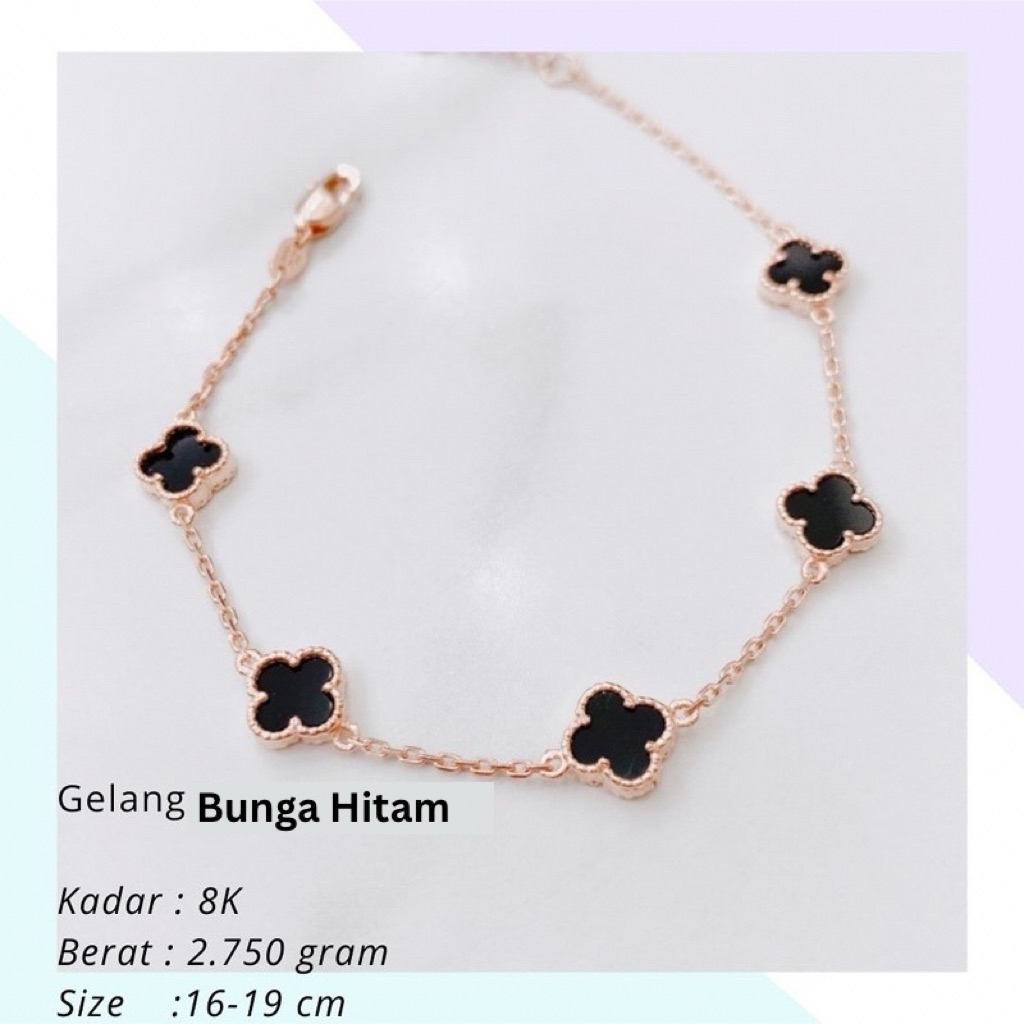 Gelang Emas Bunga Hitam 2.850 Gr