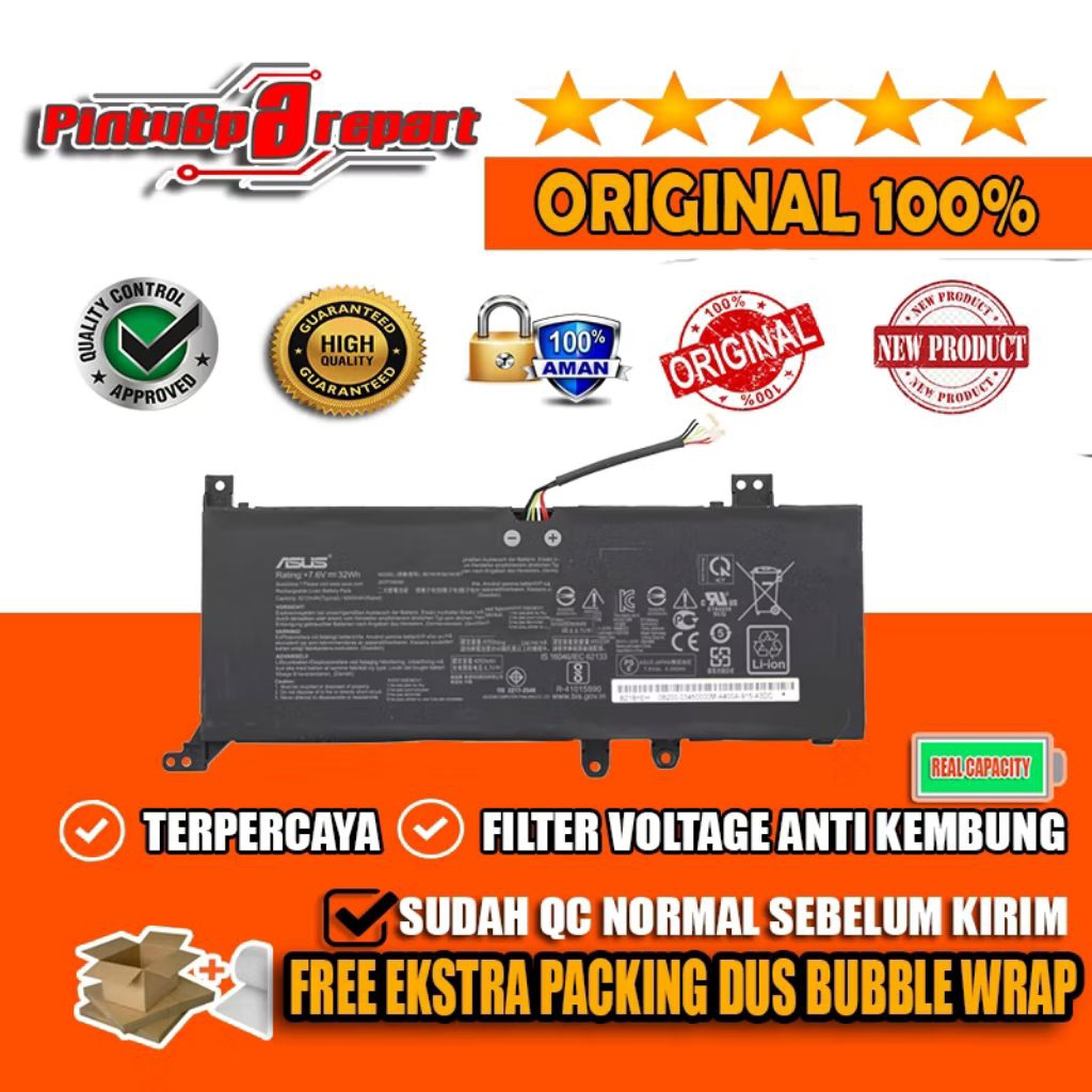 Genuine Asli Original Baterai Asus Vivobook M415 M415D M415DA M415DAO M145UA (ORI C21N1818 C21N1818-