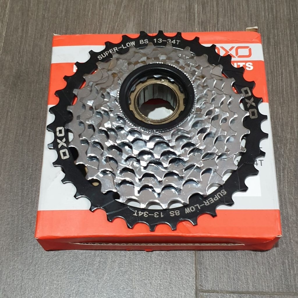 Sprocket OXO 8 Speed Ulir / Drat 13-34T Chrom